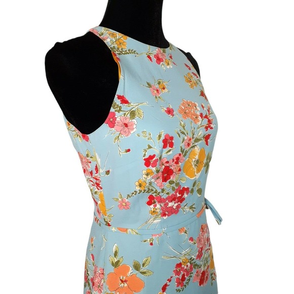 MOSCHINO Cheap and Chic Bright Floral Dress Knee Length Blue Pink Yellow US 8 - Picture 6 of 9